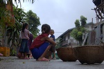 The monks give much of what they recieve to kids from poor families