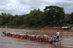 The men's teams head to the starting line