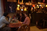 Finally we're in! ... getting to know our fellow travellers over a Lhasa beer