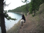 The lake bank is steeper than it looks
