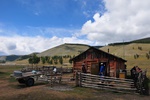 First stop, a lunch break, on our four day horse ride along Hovsgul Lake