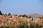 A hillside graveyard
