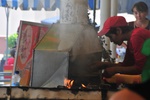 Cooking Sashlik (kebab skewers)